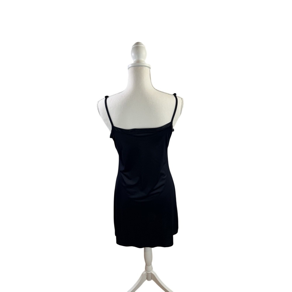 NWOT Vanity Fair Black V-Neck Short Sleeveless Nightgown Large - Picture 3 of 5